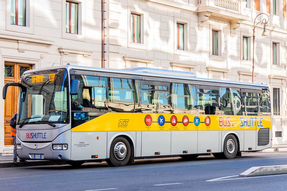 Ciampino airport bus to Rome city center