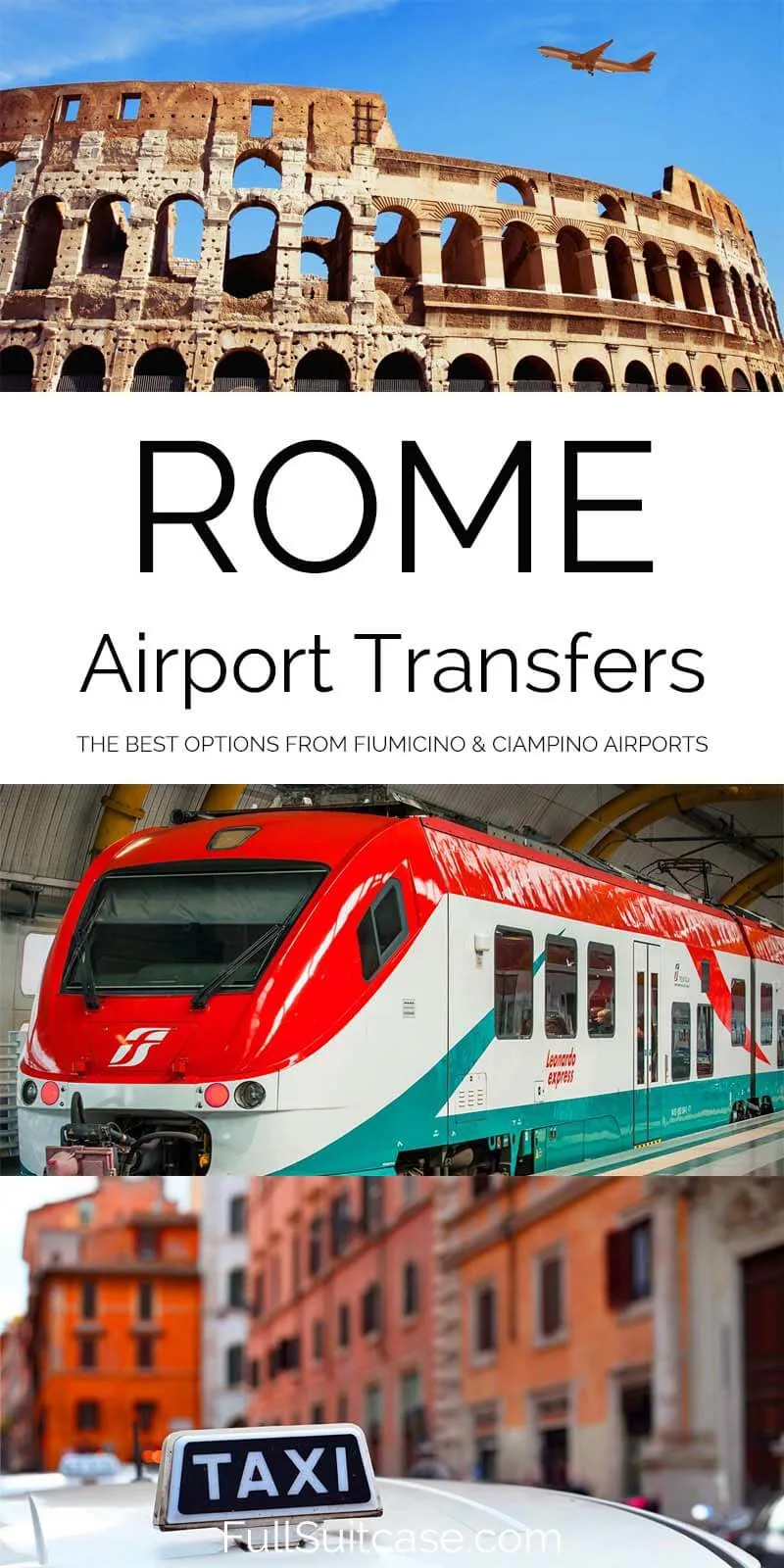 Complete guide to Rome airport transfers from Fiumicino and Ciampino airports to the city center