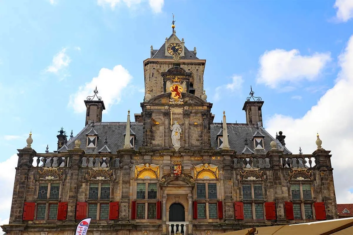 Delft City Hall building close up