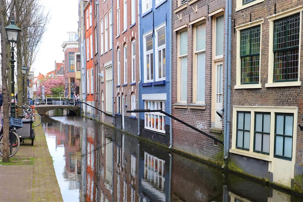 Delft canals reflections on Voldersgracht