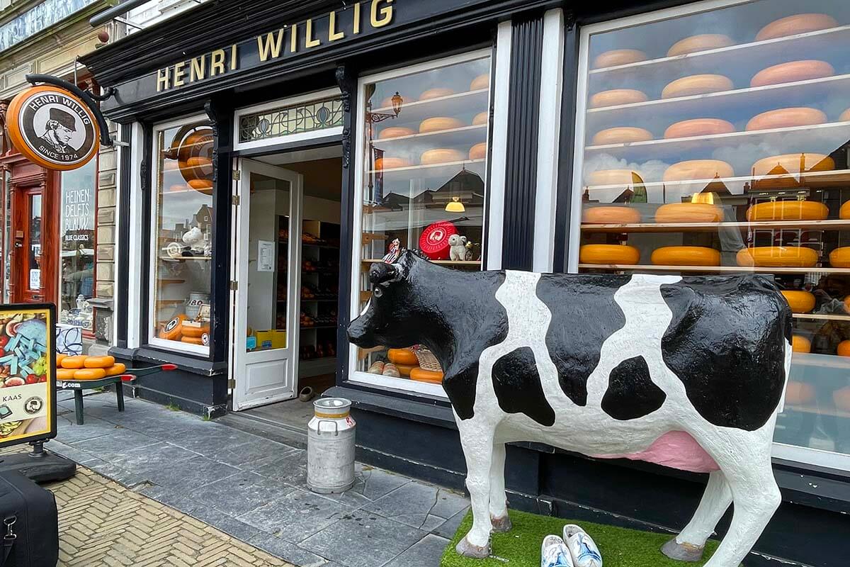 Henri Willig Dutch cheese shop on Markt Square in Delft