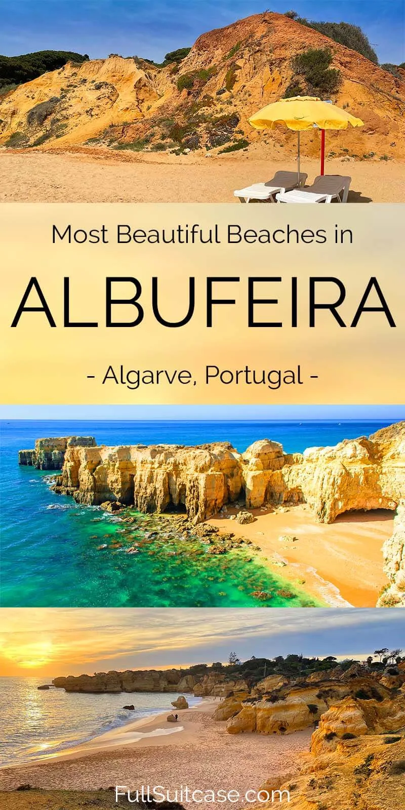 Most beautiful beaches in Albufeira, Algarve, Portugal