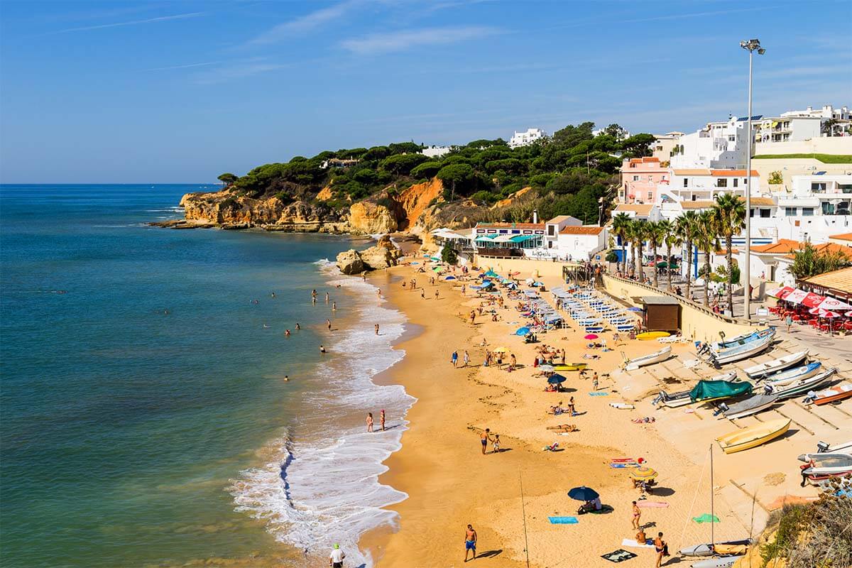 Praia dos Olhos de Agua beach in Albufeira Portugal