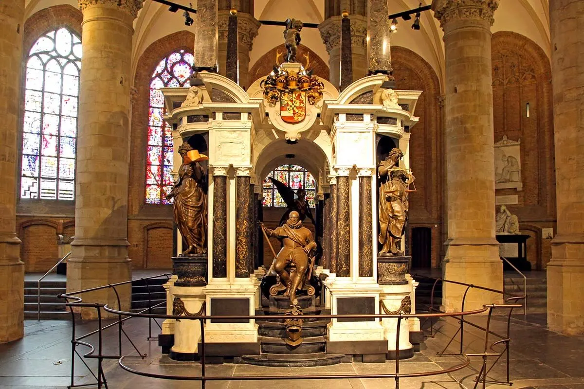 Royal tomb of William of Orange in the New Church in Delft in the Netherlands