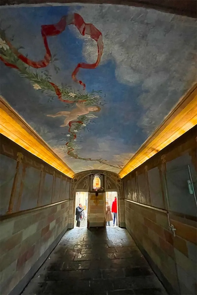 Secret passageway at Piazza del Biscione in Rome Italy