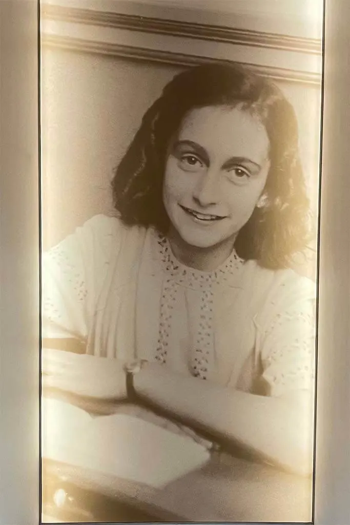 Anne Frank picture at Anne Frank House Museum in Amsterdam