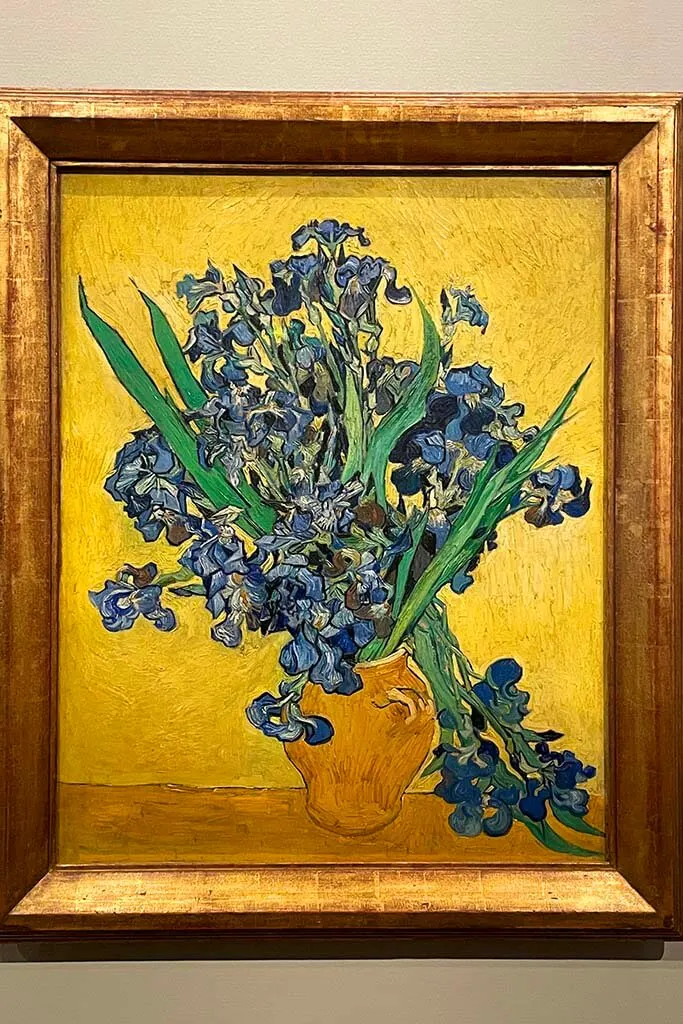 Irises painting at Van Gogh Museum Amsterdam