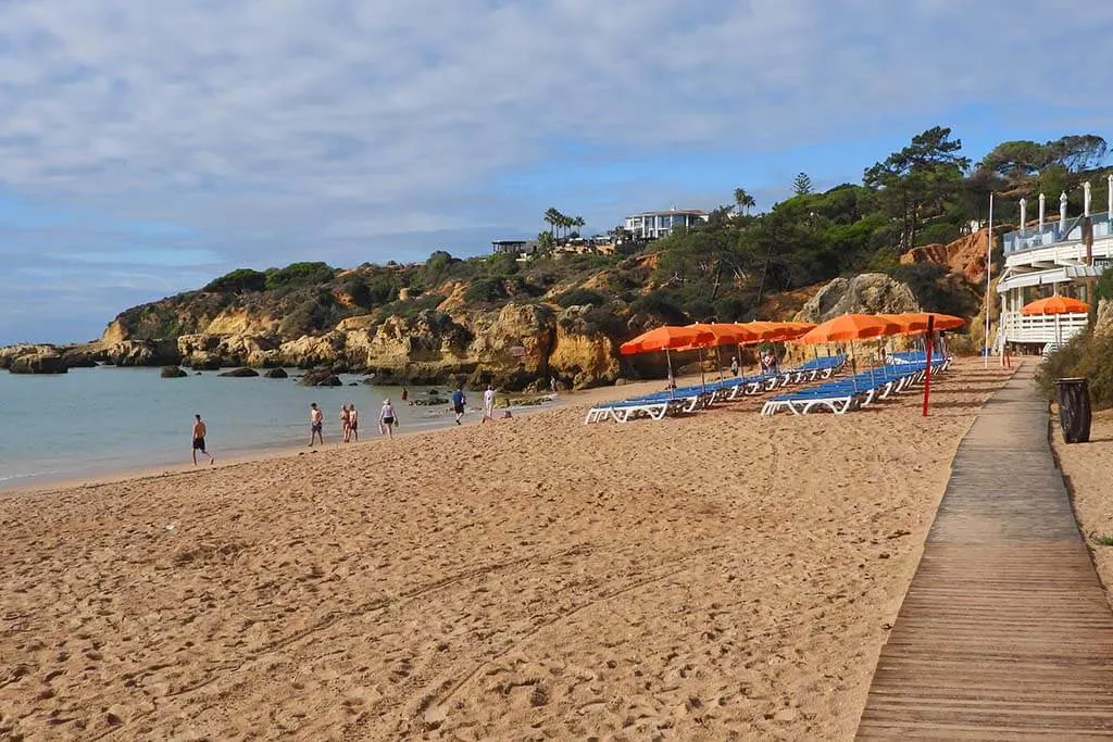 Praia da Oura beach in Algarve in the beginning of November