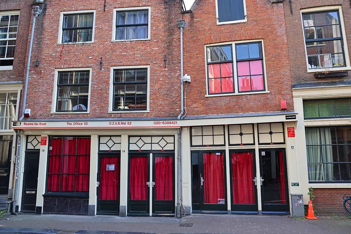 Red windows in the Red Light District in Amsterdam