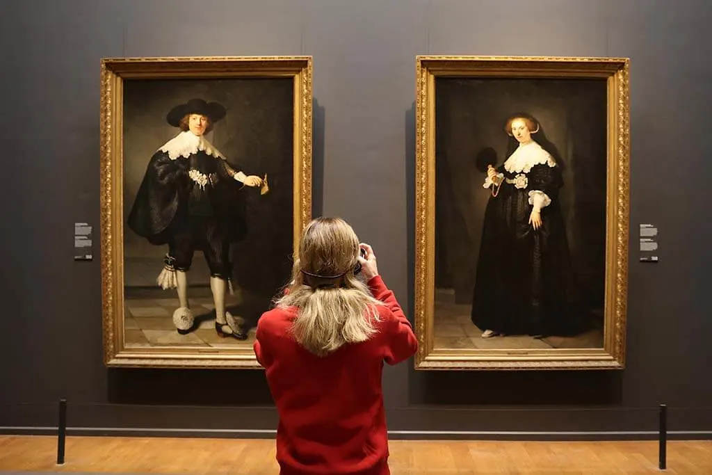 Rembrandt's paintings at the Gallery of Honor in Rijksmuseum Amsterdam