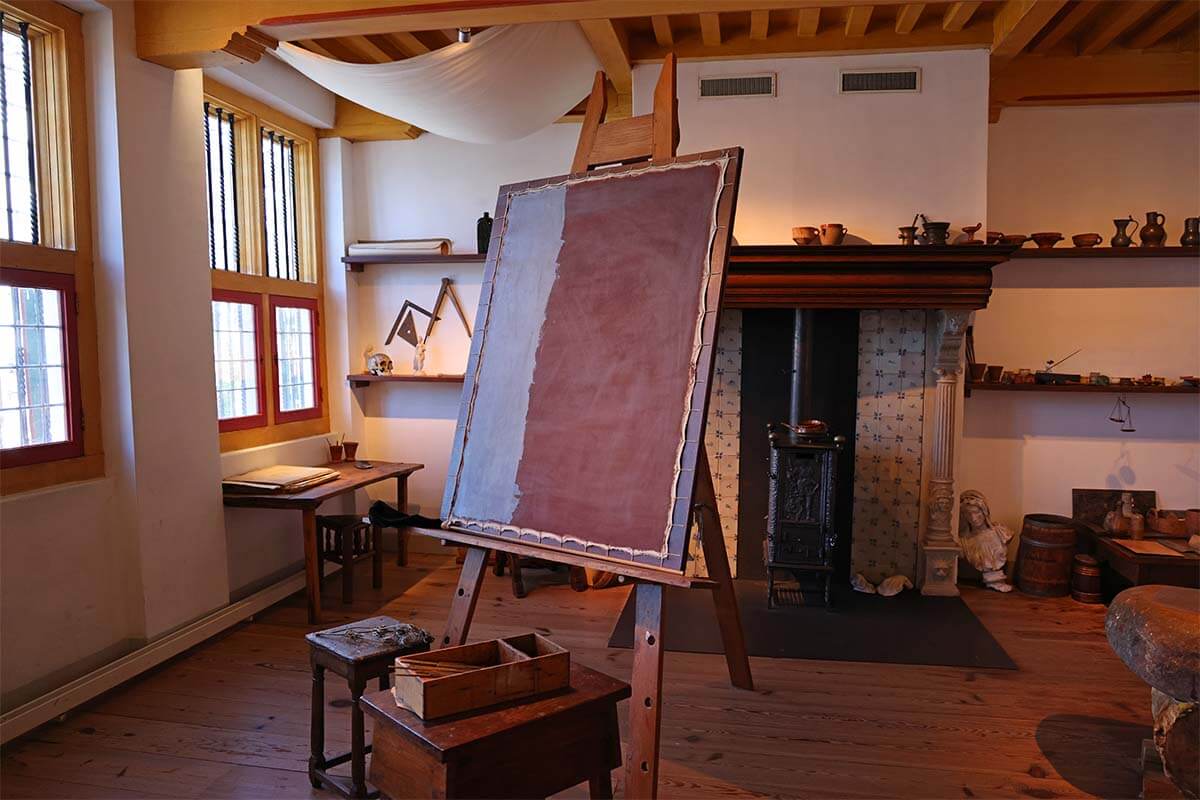 Rembrandt's painting studio at Rembrandt House Museum in Amsterdam