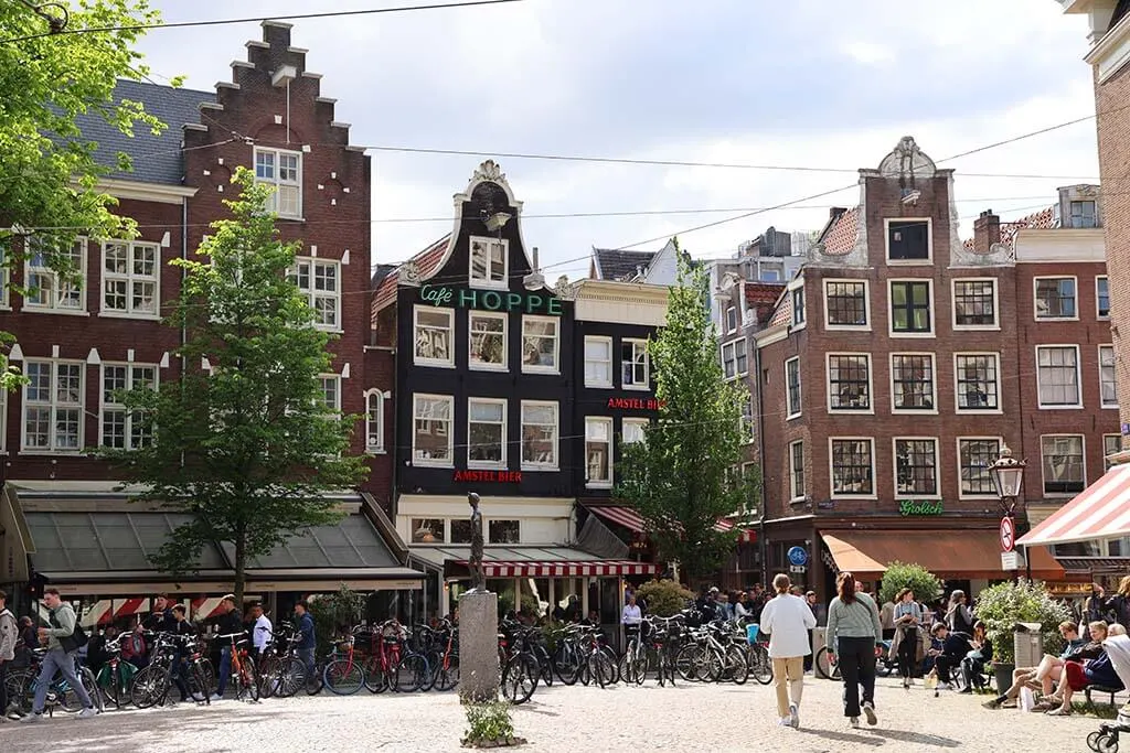 Spui town square in Amsterdam