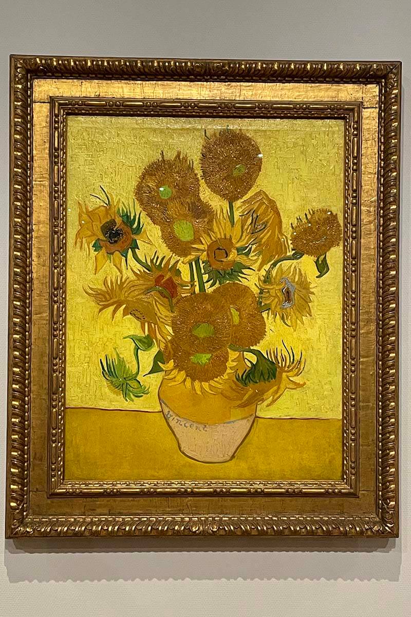 Van Gogh's painting Sunflowers at Van Gogh Museum in Amsterdam