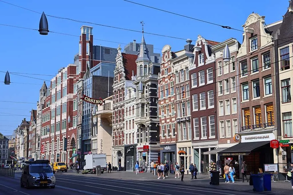 Damrak street in Amsterdam Holland
