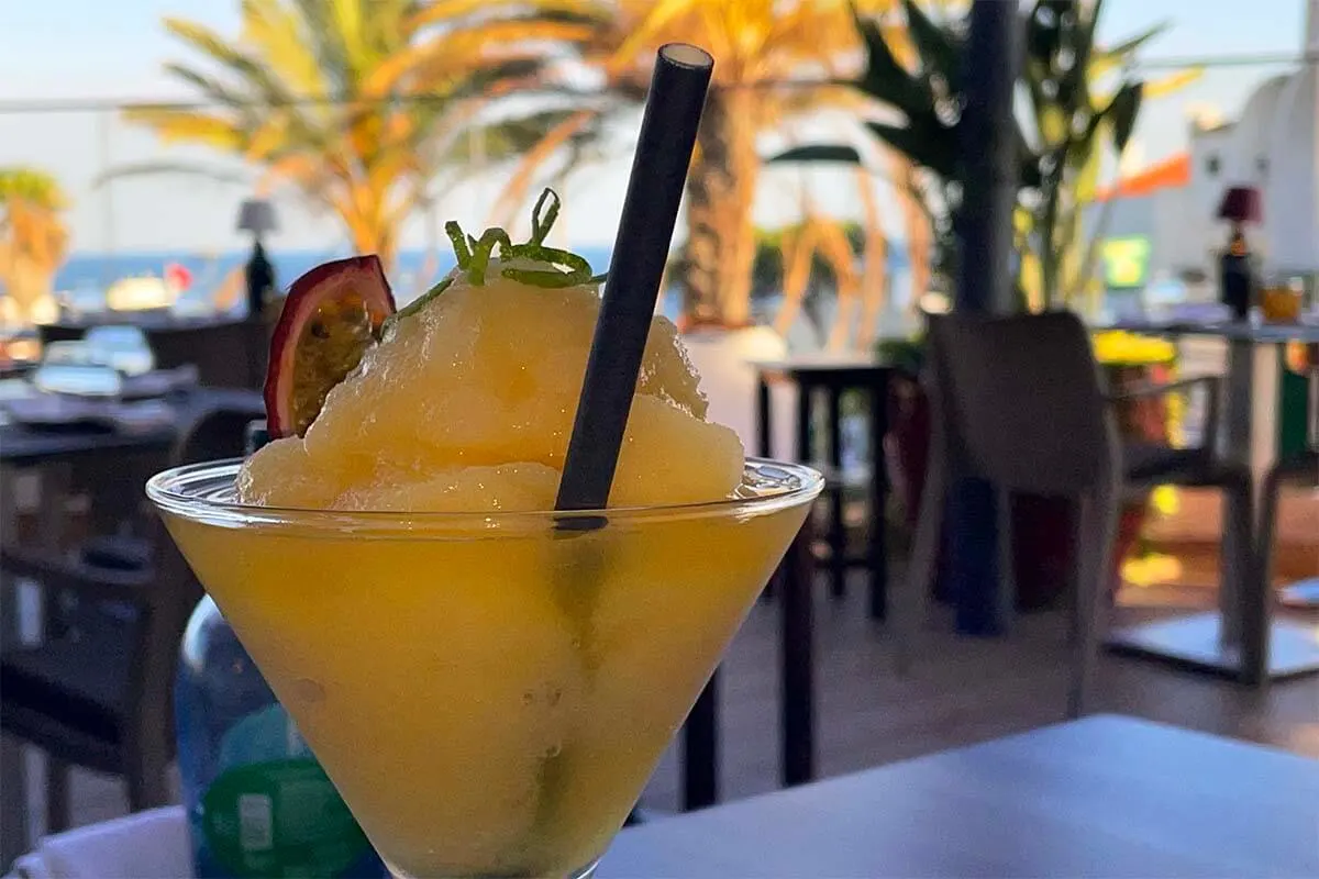 Passion fruit daiquiri at The Market restaurant in Albufeira