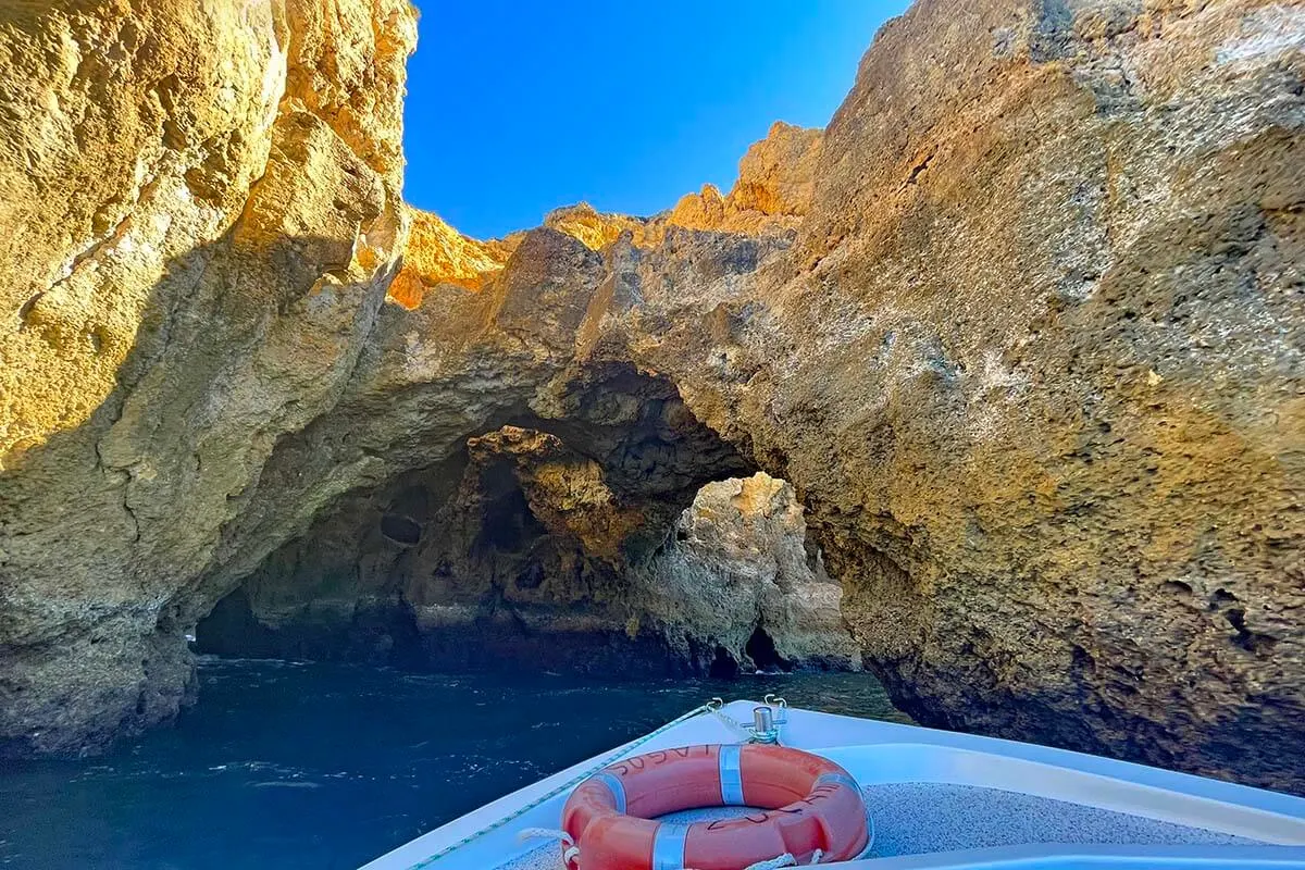 Boat tour at Ponta da Piedade in Portugal