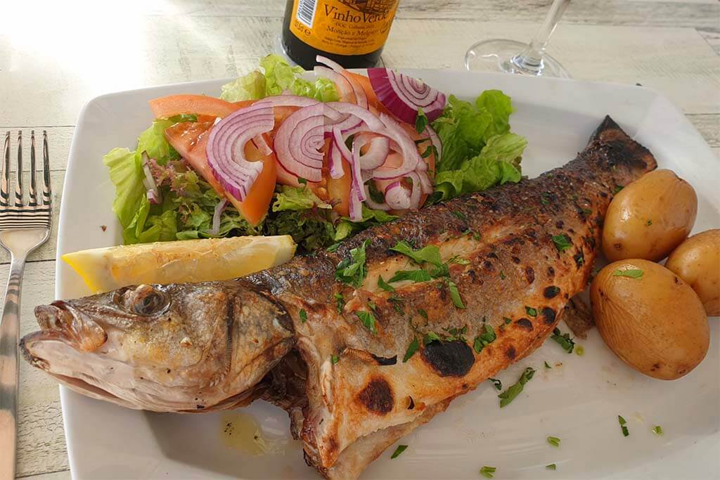 Grilled fish at The Beach Basket Albufeira