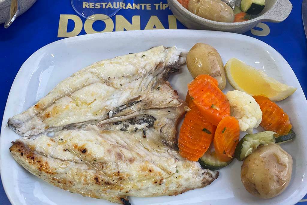 Grilled fish at traditional Portuguese restaurant Donaldo's in Albufeira