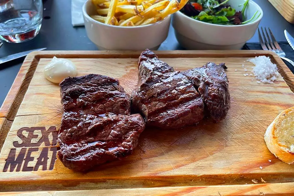Tenderloin beef steak at Sexy Meat restaurant in Albufeira