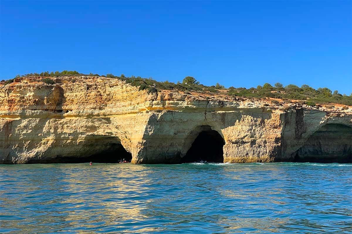 Algarve coastline at Benagil Cave as seen from the sea