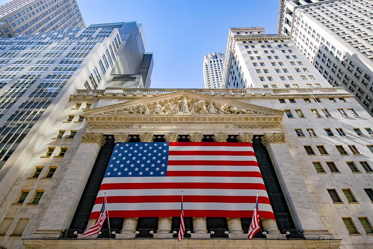 New York Stock Exchange building in Manhattan Financial District