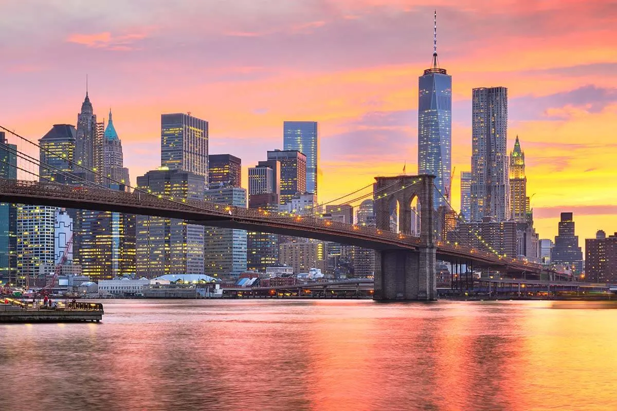 Manhattan skyline at sunset - 2 days in New York