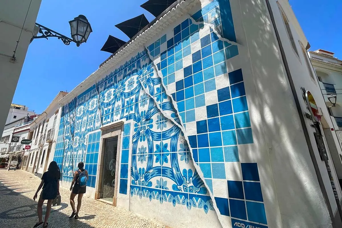 People walking in the old town of Lagos Portugal