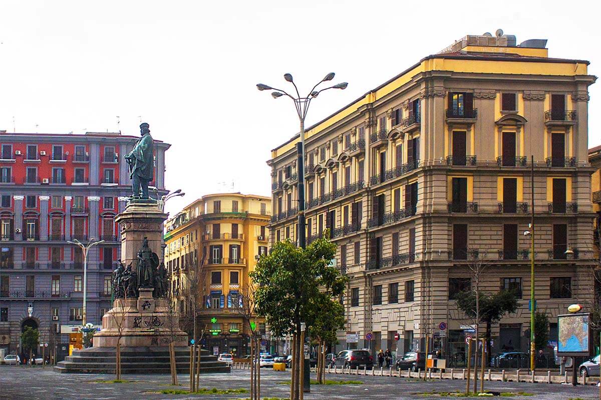 Piazza Garibaldi near Central Station in Naples Italy