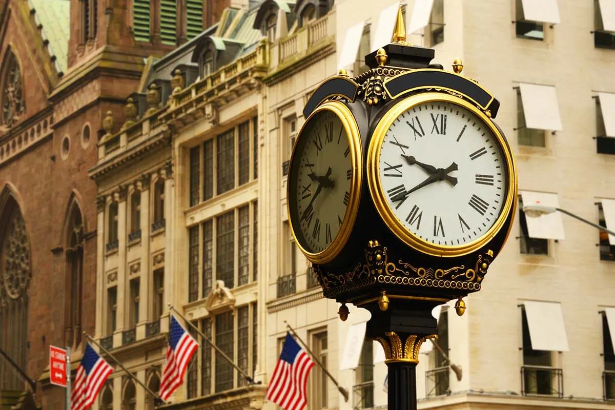Street clock in Manhattan New York City