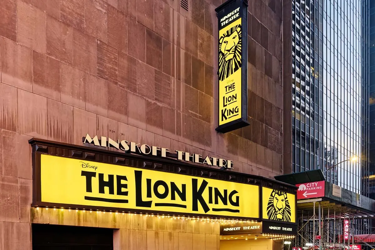 The Lion King show at Broadway NYC