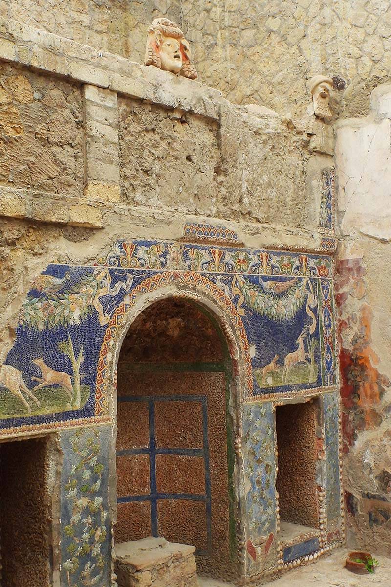 Ancient Roman mosaics at Herculaneum, Italy