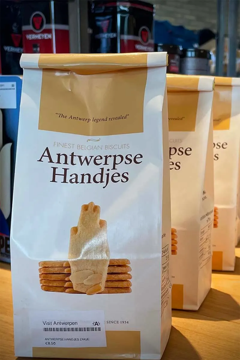 Antwerpse Handjes biscuits for sale in Antwerp Belgium