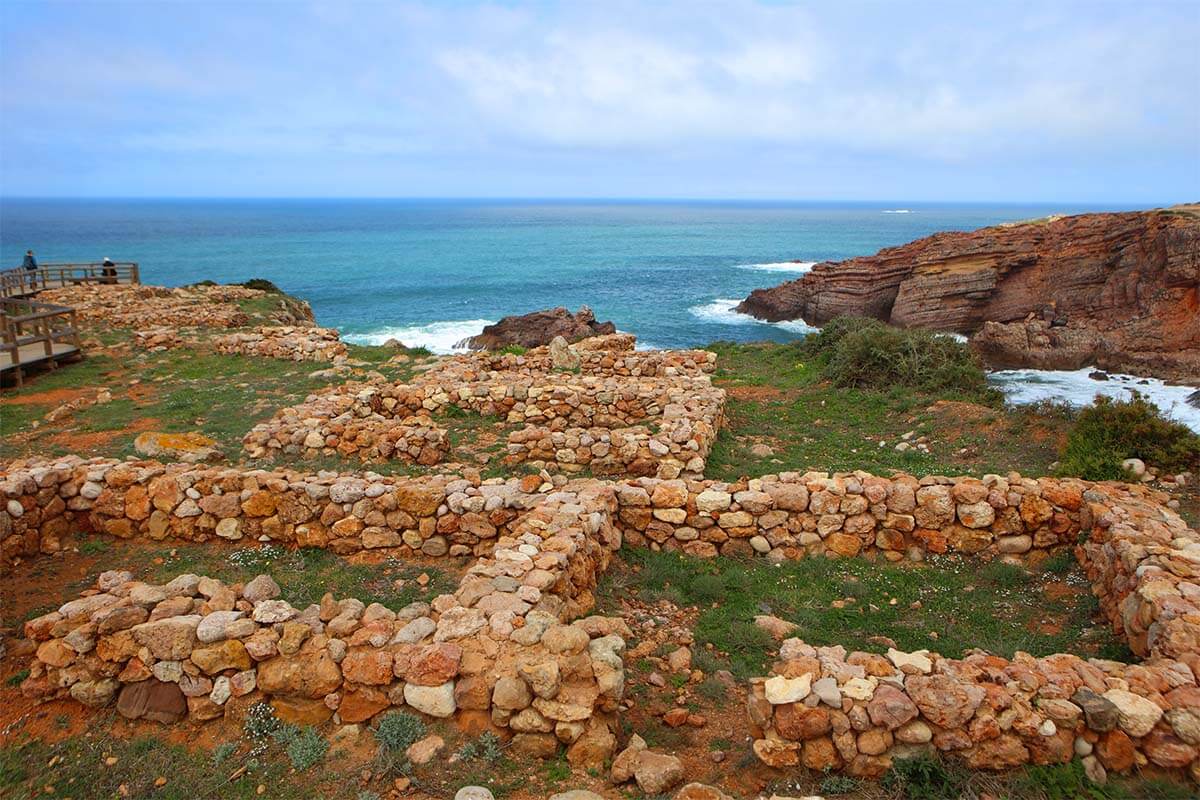 Archeological site Povoado Islamico da Ponta do Castelo near Praia do Amado in Algarve Portugal