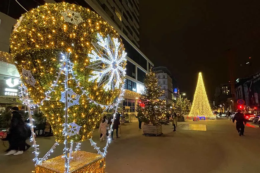 Christmas decorations in Antwerp Belgium