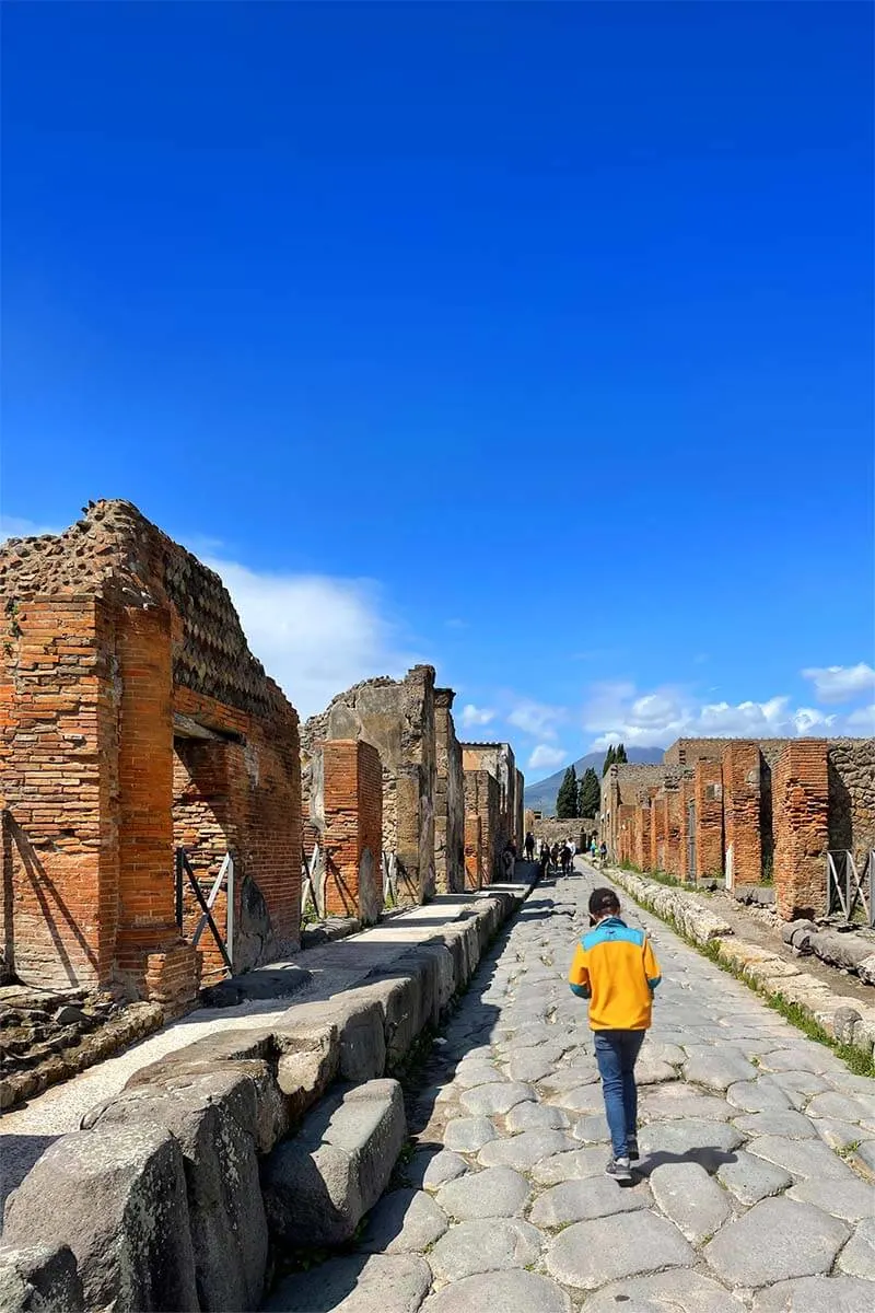 Exploring ancient streets of Pompeii, Italy