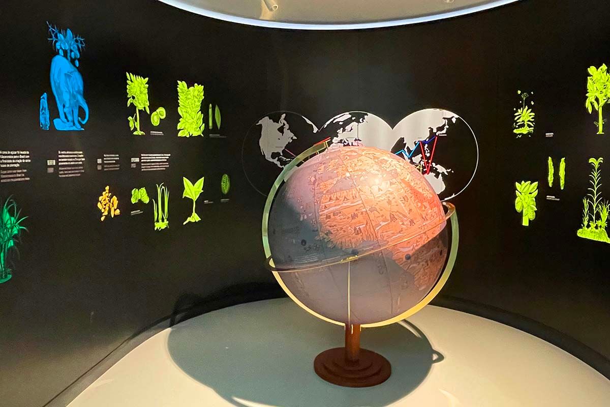 Globe showing the world in 15th century at Sagres Fort Exhibition Center