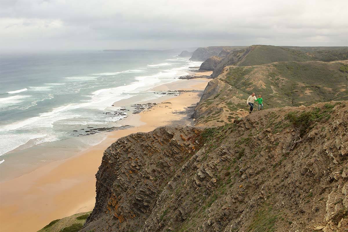 Hiking at Cordoama Viewpoint near Sagres in Portugal