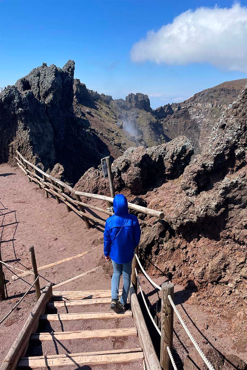 Hiking paths at Vesuvius Volcano crater