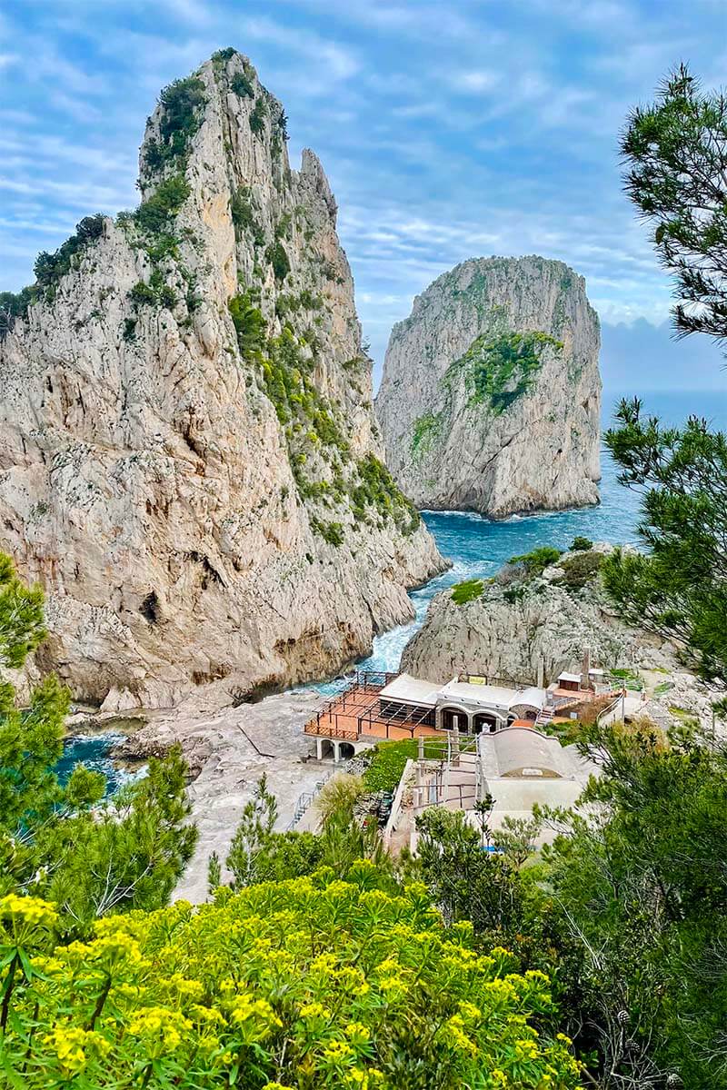I Faraglioni de Capri rock formations on Capri Island Italy