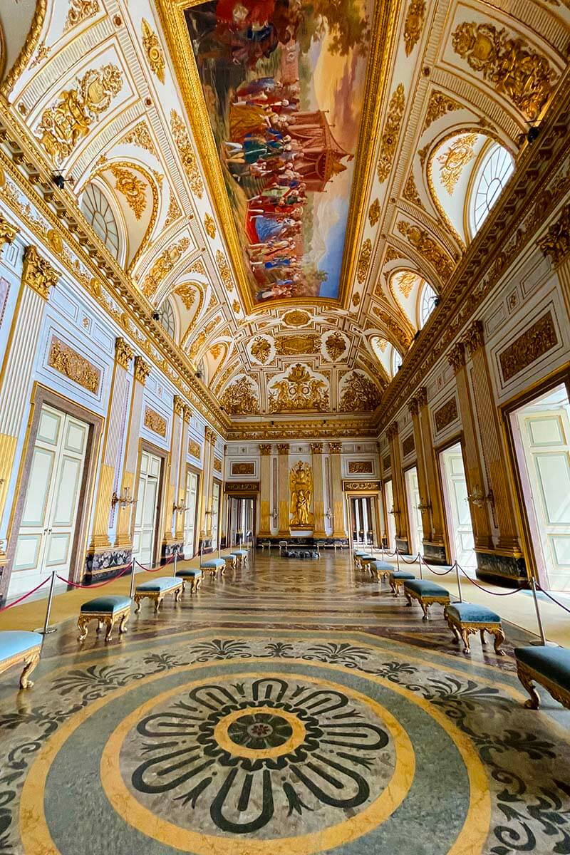 Interior of the Royal Palace of Caserta near Naples in Italy