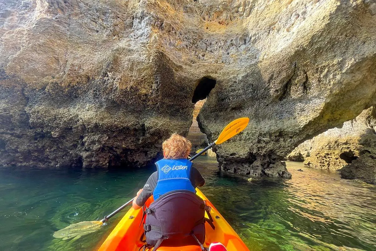 Kayaking in Algarve with kids