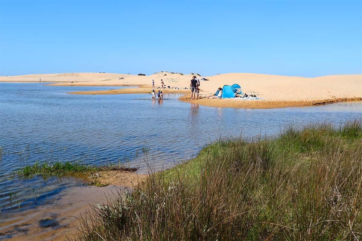 Praia da Bordeira beach and Ribeira da Carrapateira river in Portugal