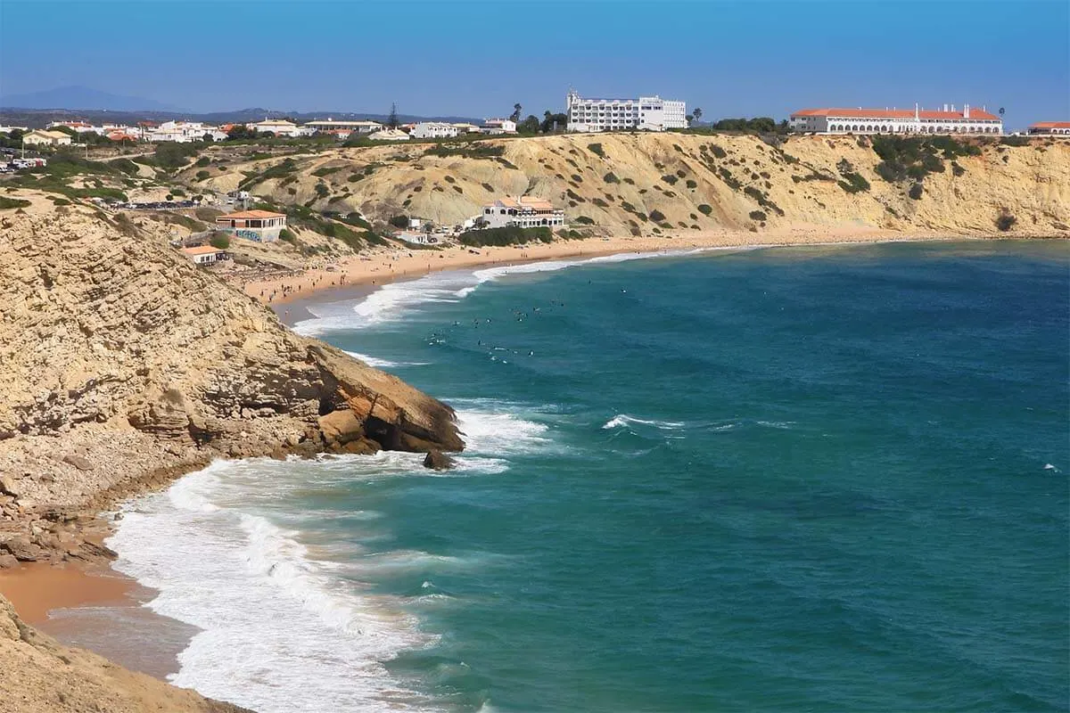 Sagres town and Praia da Mareta beach (Sagres Algarve Portugal)