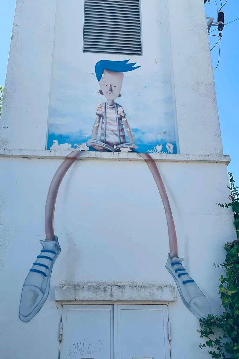 Street art in the village of Alte in Portugal