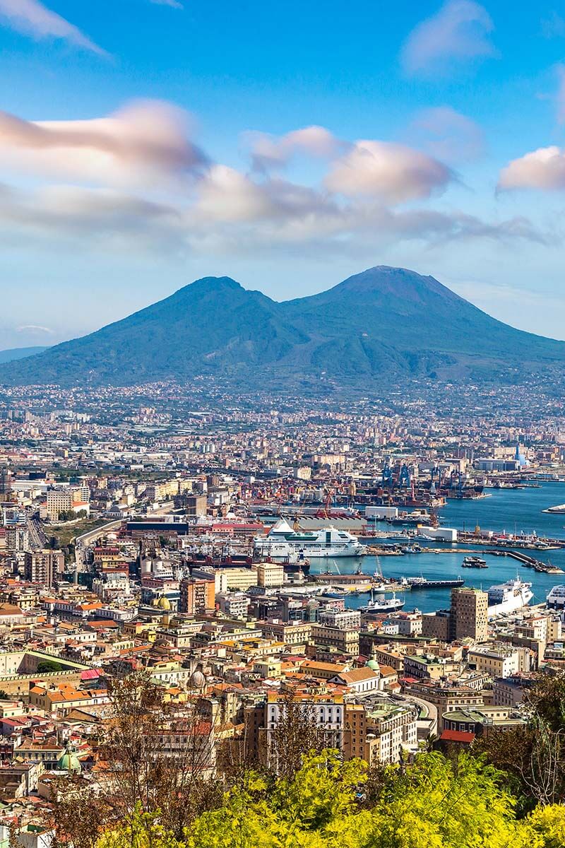 Vesuvius Volcano and the city of Naples.