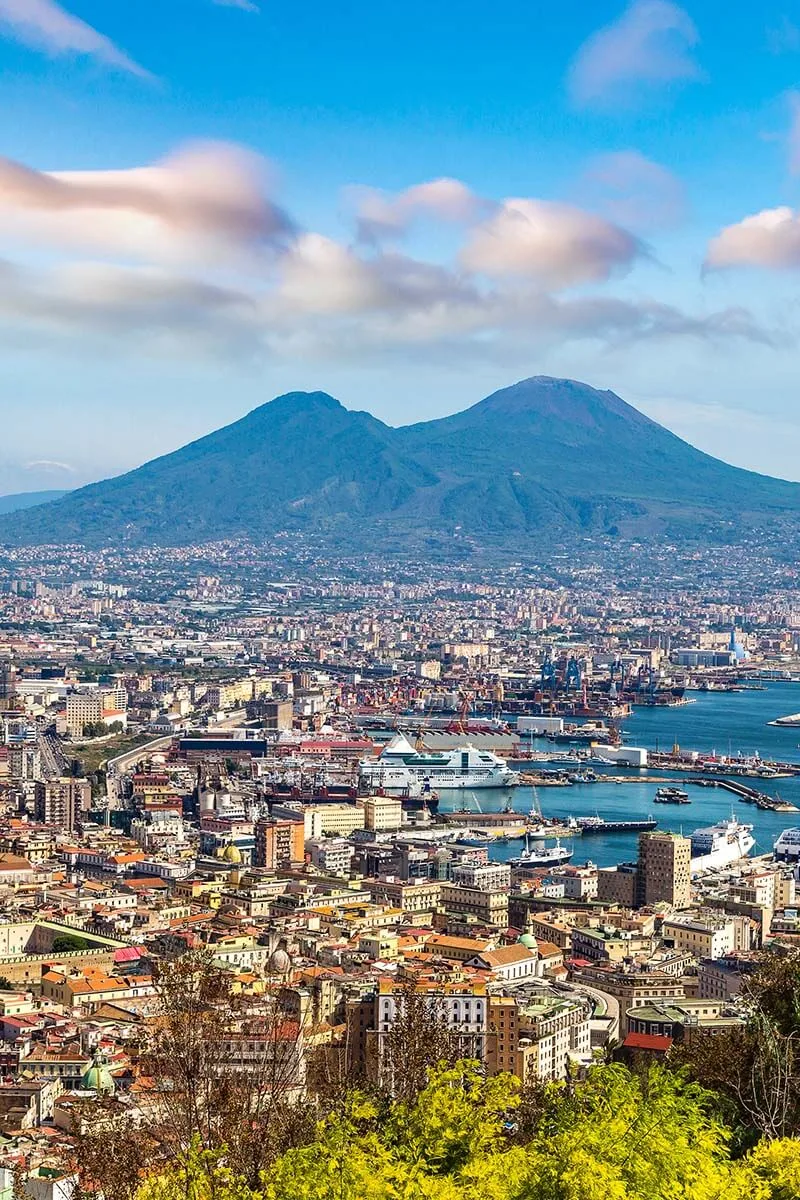 Vesuvius Volcano and the city of Naples.