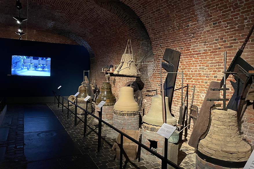 Vleeshuis museum exposition of how church bells are made - Antwerp Belgium