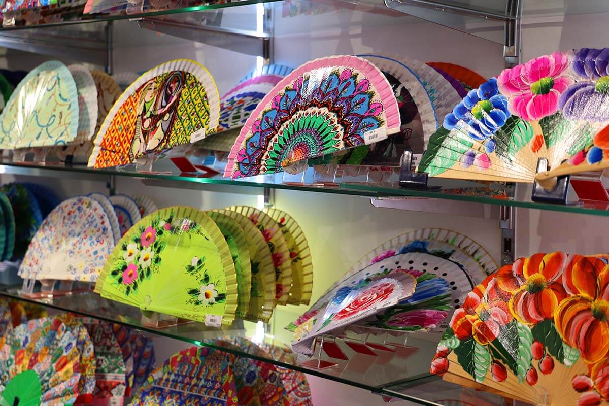 Colorful folding fans - Seville souvenirs