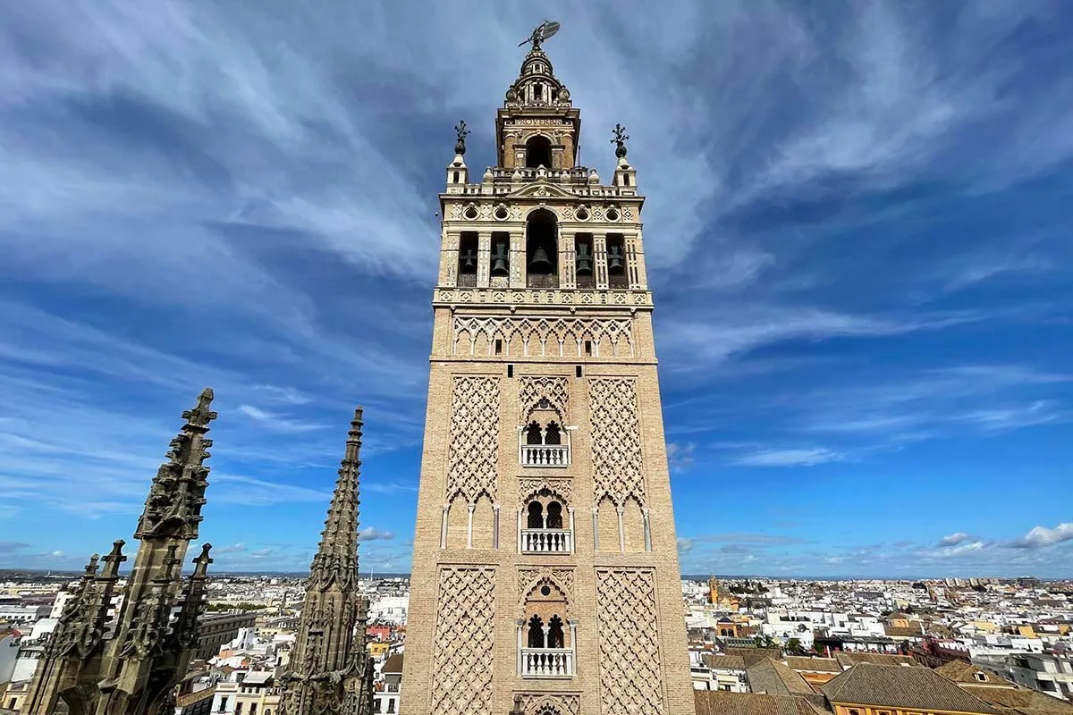 Giralda Tower of Sevilla Cathedral in Spain