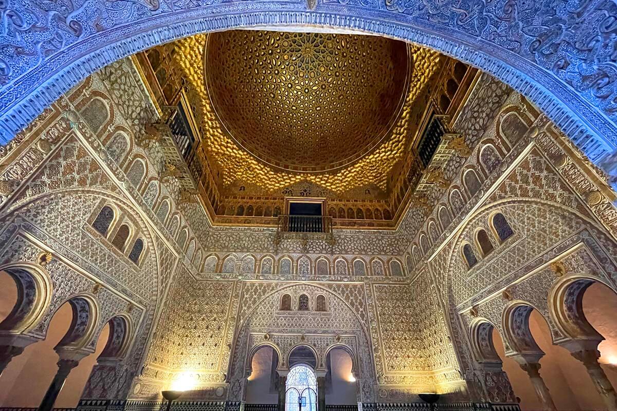 Royal Alcazar in Seville - stunning architecture of palace interior